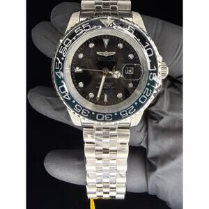 NEW! Invicta 40mm Men PRO DIVER Black And Blue Bezel Jubilee SS Bracelet 34104